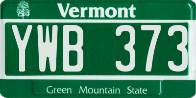 VT license plate YWB373