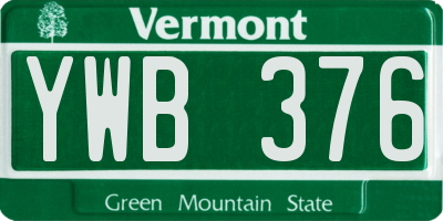 VT license plate YWB376