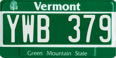 VT license plate YWB379
