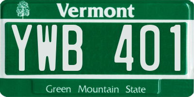 VT license plate YWB401