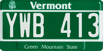 VT license plate YWB413