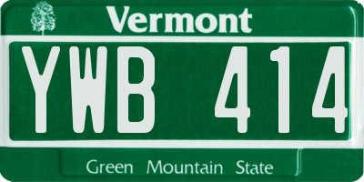 VT license plate YWB414
