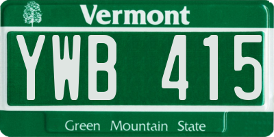 VT license plate YWB415