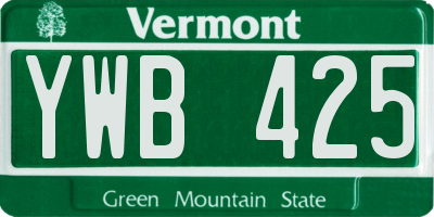 VT license plate YWB425