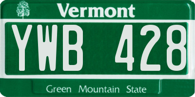 VT license plate YWB428