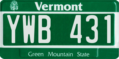 VT license plate YWB431