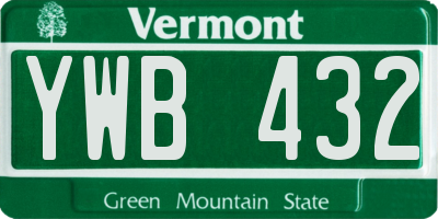 VT license plate YWB432
