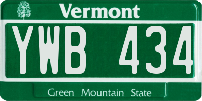 VT license plate YWB434