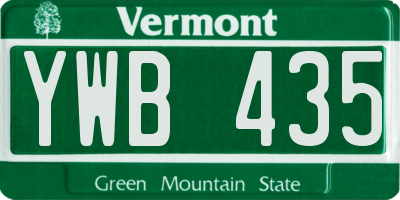 VT license plate YWB435