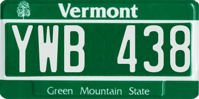 VT license plate YWB438