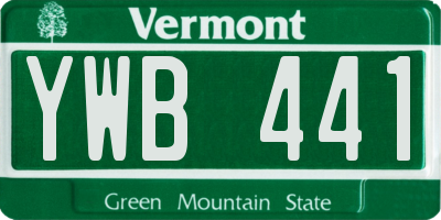VT license plate YWB441