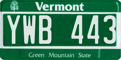 VT license plate YWB443