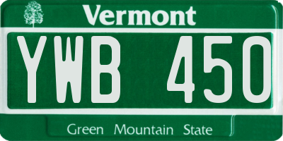VT license plate YWB450