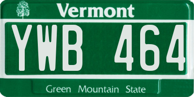 VT license plate YWB464