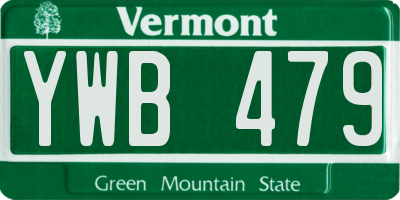 VT license plate YWB479