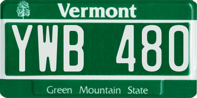 VT license plate YWB480