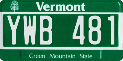 VT license plate YWB481