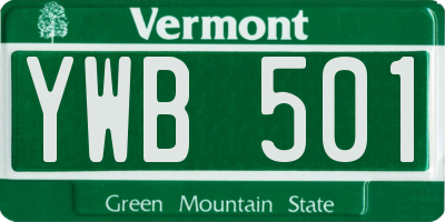 VT license plate YWB501