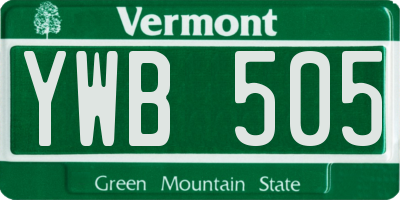 VT license plate YWB505