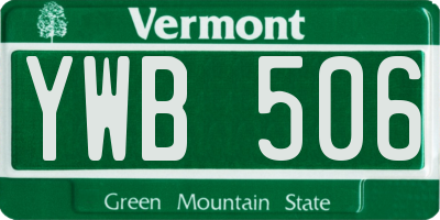 VT license plate YWB506