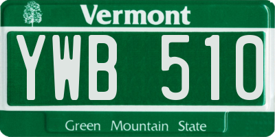 VT license plate YWB510