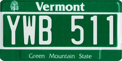 VT license plate YWB511