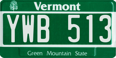 VT license plate YWB513
