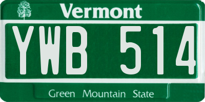 VT license plate YWB514