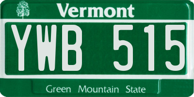 VT license plate YWB515