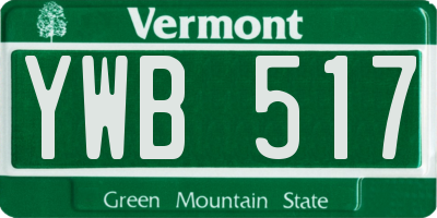 VT license plate YWB517