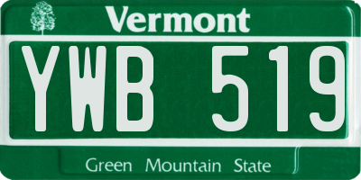VT license plate YWB519