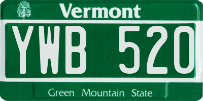 VT license plate YWB520