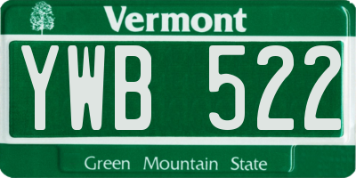 VT license plate YWB522