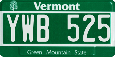 VT license plate YWB525