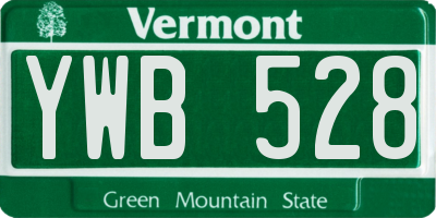 VT license plate YWB528