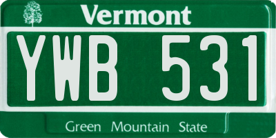 VT license plate YWB531