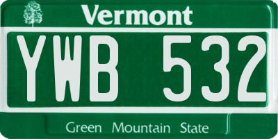 VT license plate YWB532