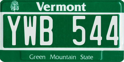 VT license plate YWB544