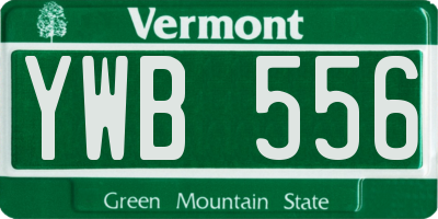 VT license plate YWB556