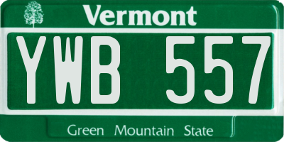 VT license plate YWB557