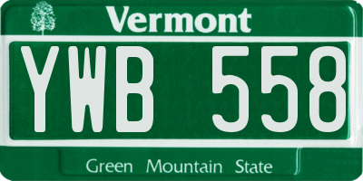 VT license plate YWB558