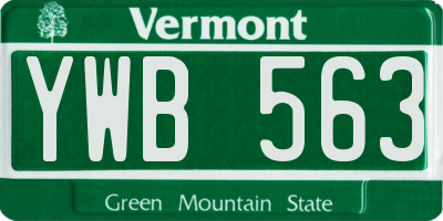 VT license plate YWB563