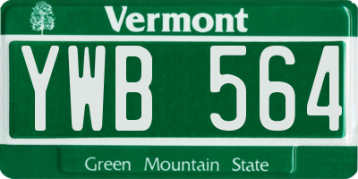 VT license plate YWB564