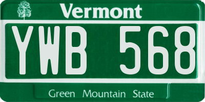 VT license plate YWB568