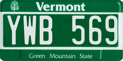 VT license plate YWB569