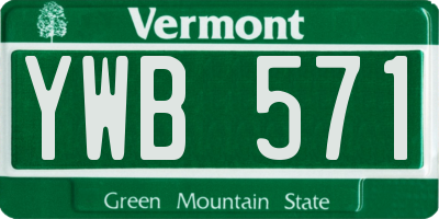 VT license plate YWB571