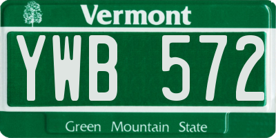 VT license plate YWB572