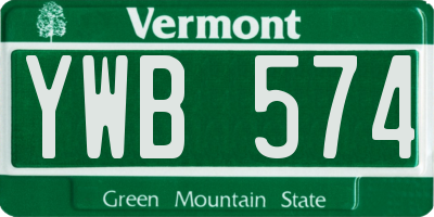 VT license plate YWB574