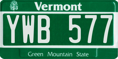VT license plate YWB577