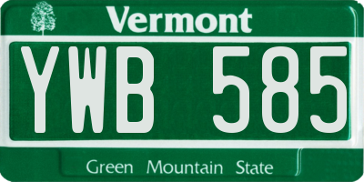 VT license plate YWB585